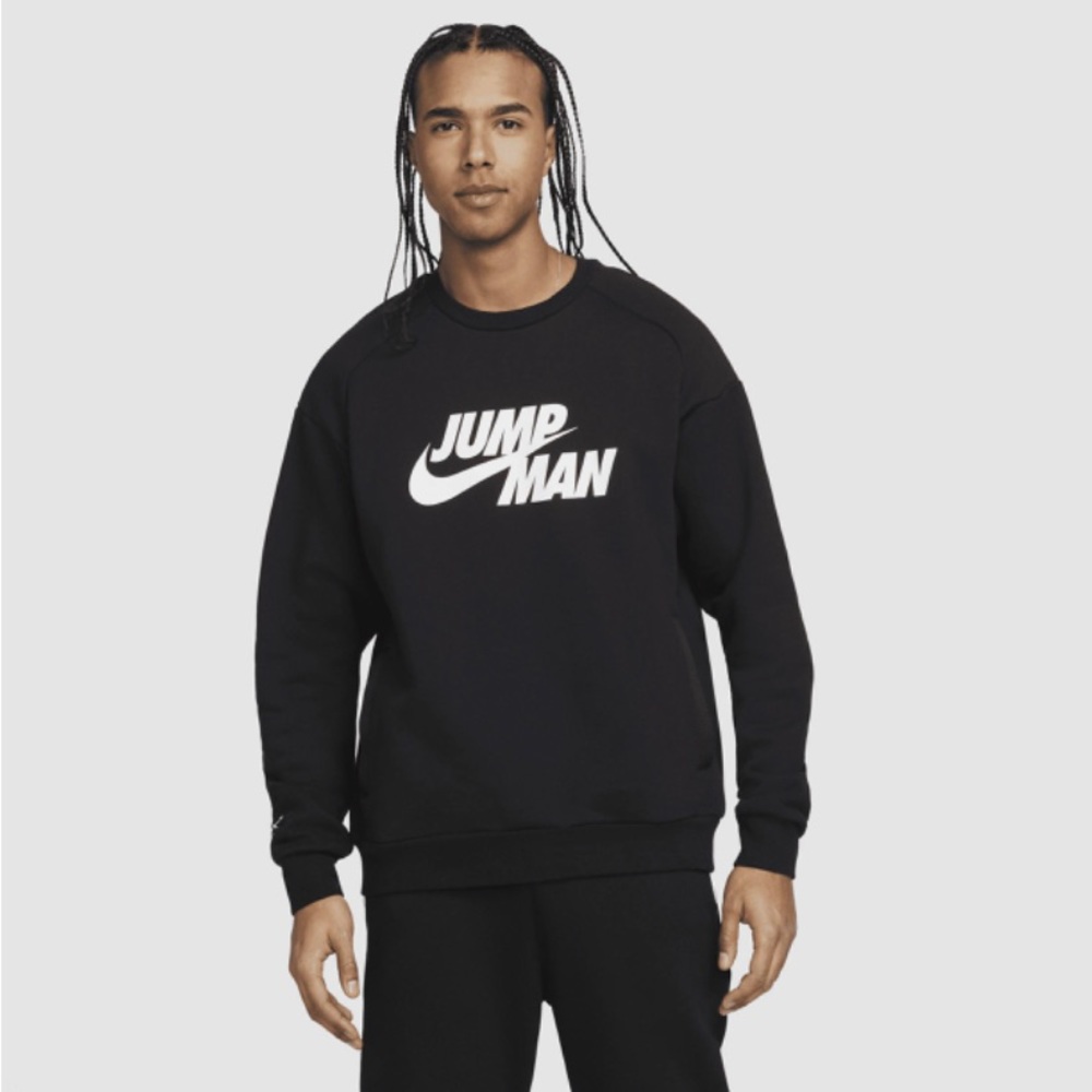 Jordan Jumpman Men’s Fleece Crew sweater Jersey Long Sleeves in Black Size XL